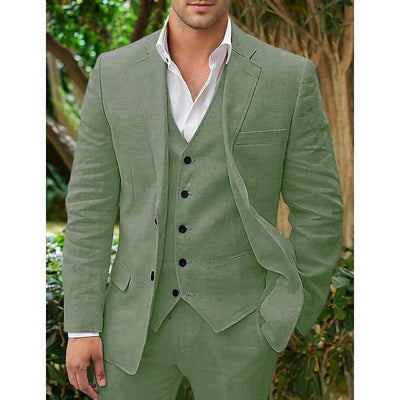 Men's Classic Linen 3-Piece Suit