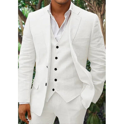 Men's Classic Linen 3-Piece Suit