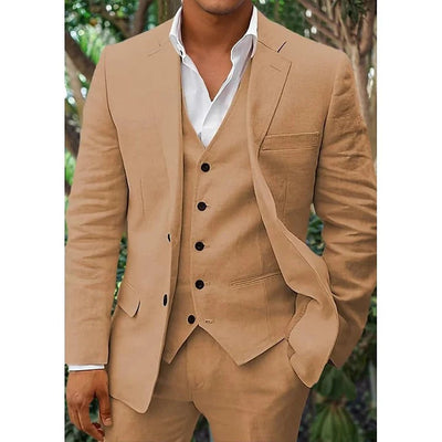 Men's Classic Linen 3-Piece Suit