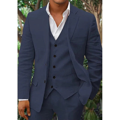 Men's Classic Linen 3-Piece Suit