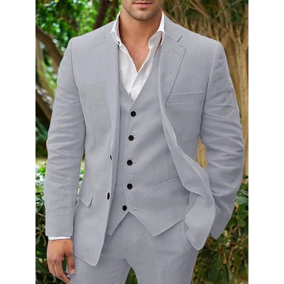 Men's Classic Linen 3-Piece Suit