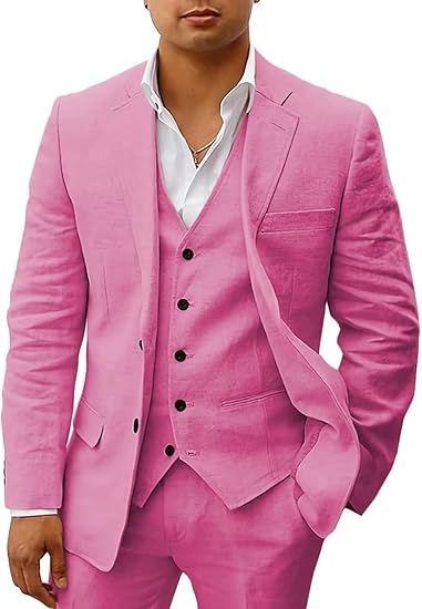 Men's Classic Linen 3-Piece Suit