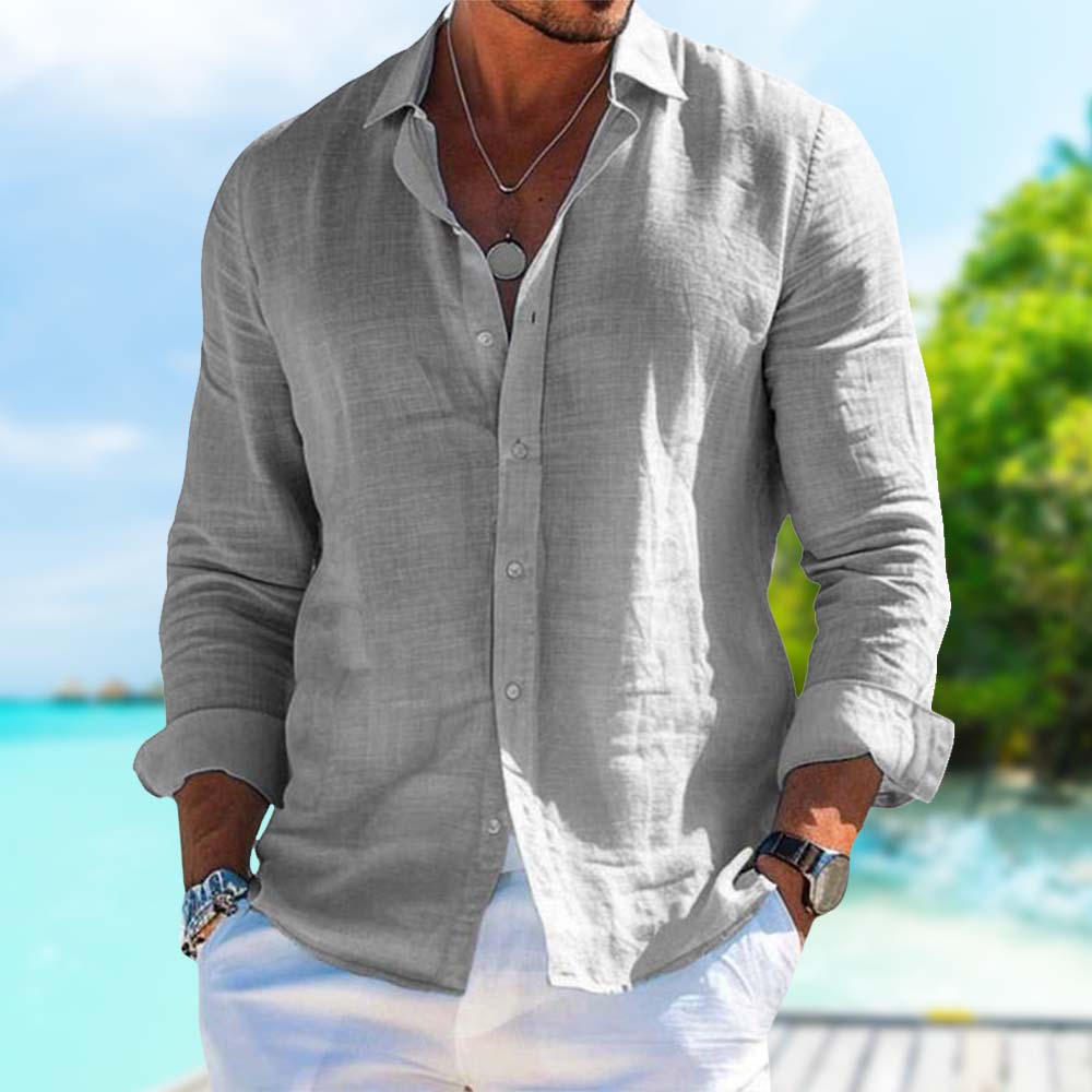 Men's Linen Blend Casual Shirt