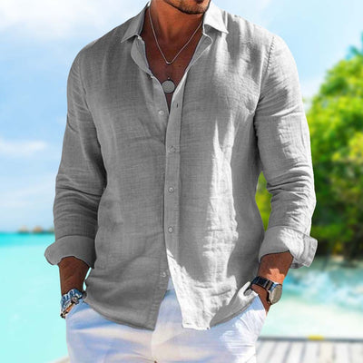 Men's Linen Blend Casual Shirt