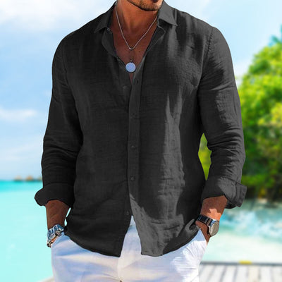 Men's Linen Blend Casual Shirt