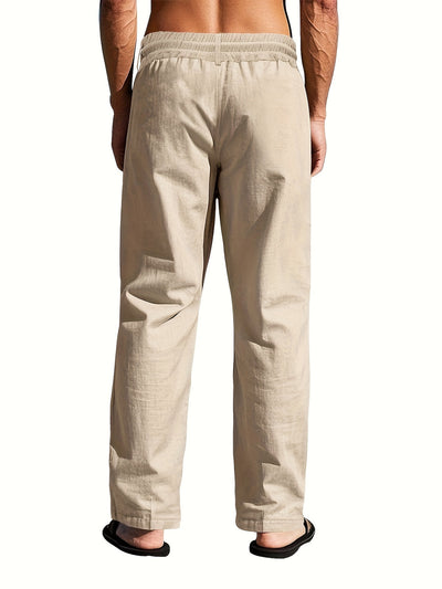 Summer Drawstring Linen Pants Men