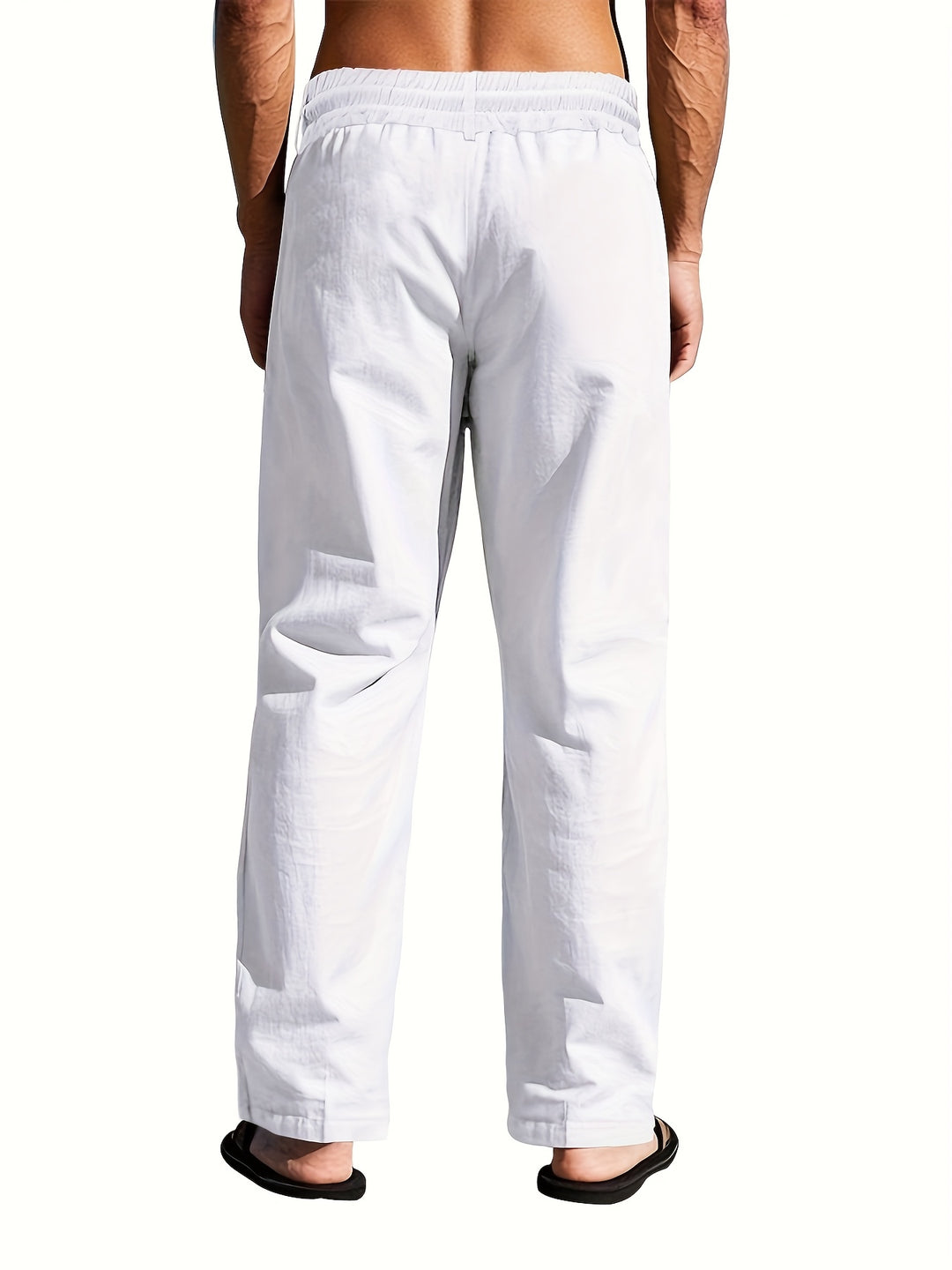 Summer Drawstring Linen Pants Men