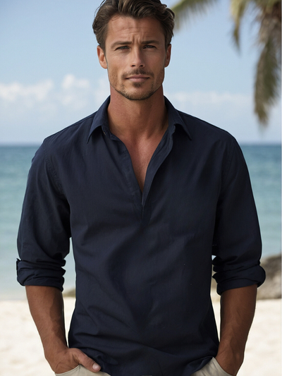 Men's Casual Linen Beach Shirt