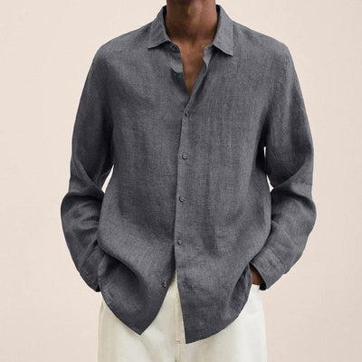 Men's Elegant Linen Button-Up Shirt