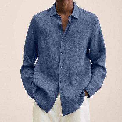 Men's Elegant Linen Button-Up Shirt