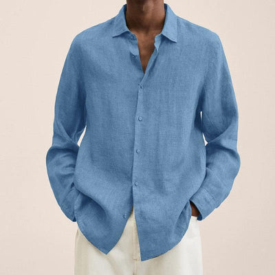 Men's Elegant Linen Button-Up Shirt