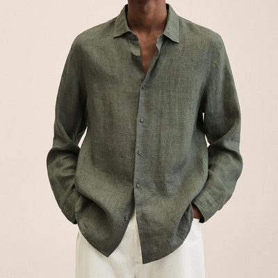 Men's Elegant Linen Button-Up Shirt