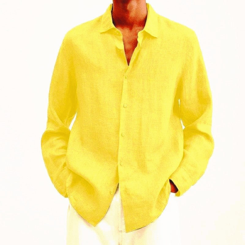 Men's Elegant Linen Button-Up Shirt