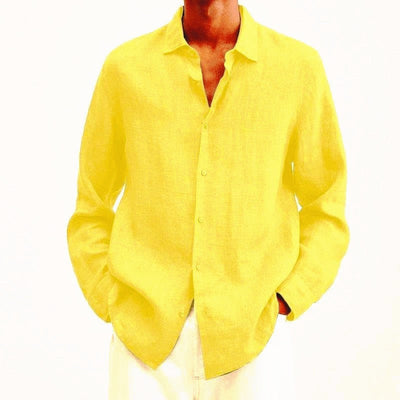 Men's Elegant Linen Button-Up Shirt