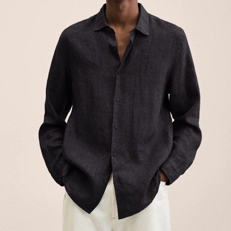Men's Elegant Linen Button-Up Shirt