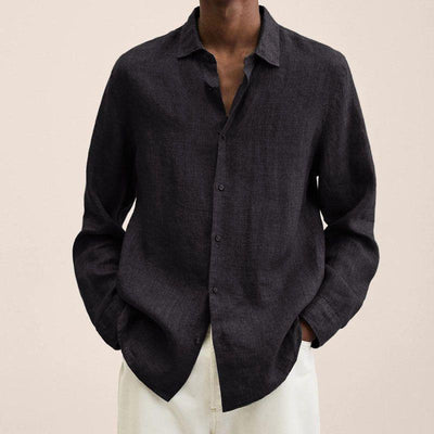 Men's Elegant Linen Button-Up Shirt