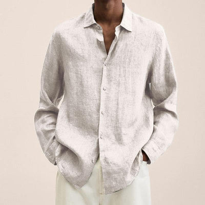 Men's Elegant Linen Button-Up Shirt