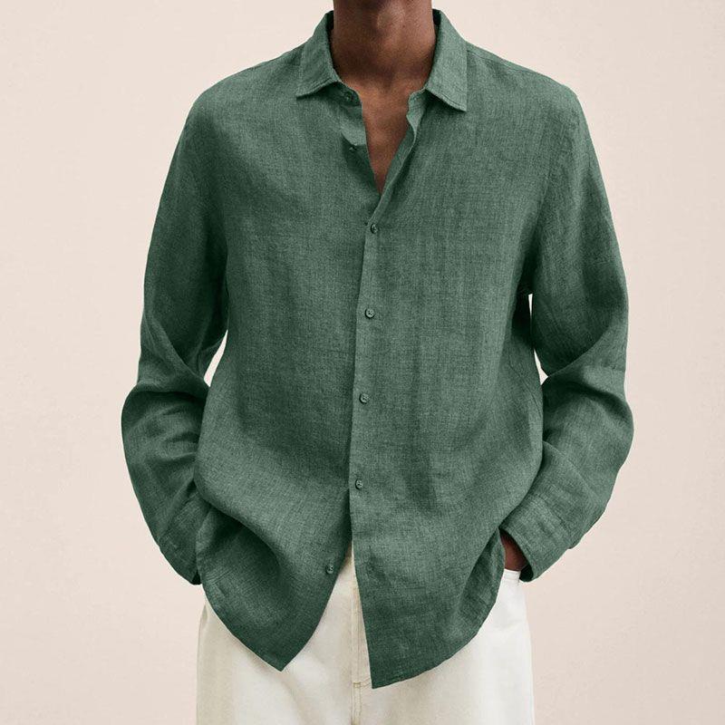 Men's Elegant Linen Button-Up Shirt