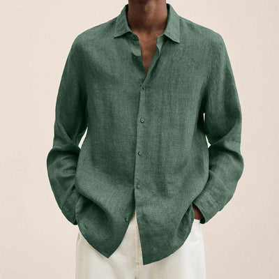 Men's Elegant Linen Button-Up Shirt