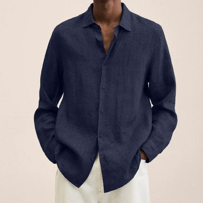 Men's Elegant Linen Button-Up Shirt