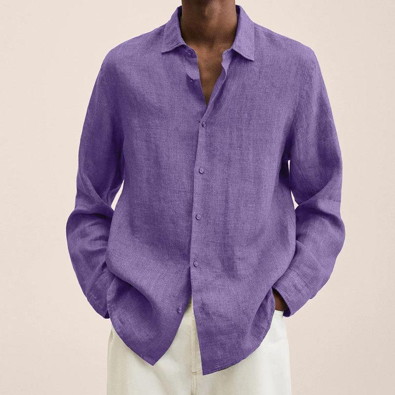 Men's Elegant Linen Button-Up Shirt
