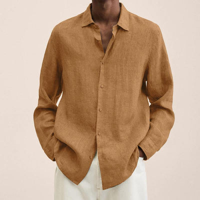 Men's Elegant Linen Button-Up Shirt