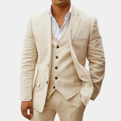 Timeless Three-Piece Linen Suit