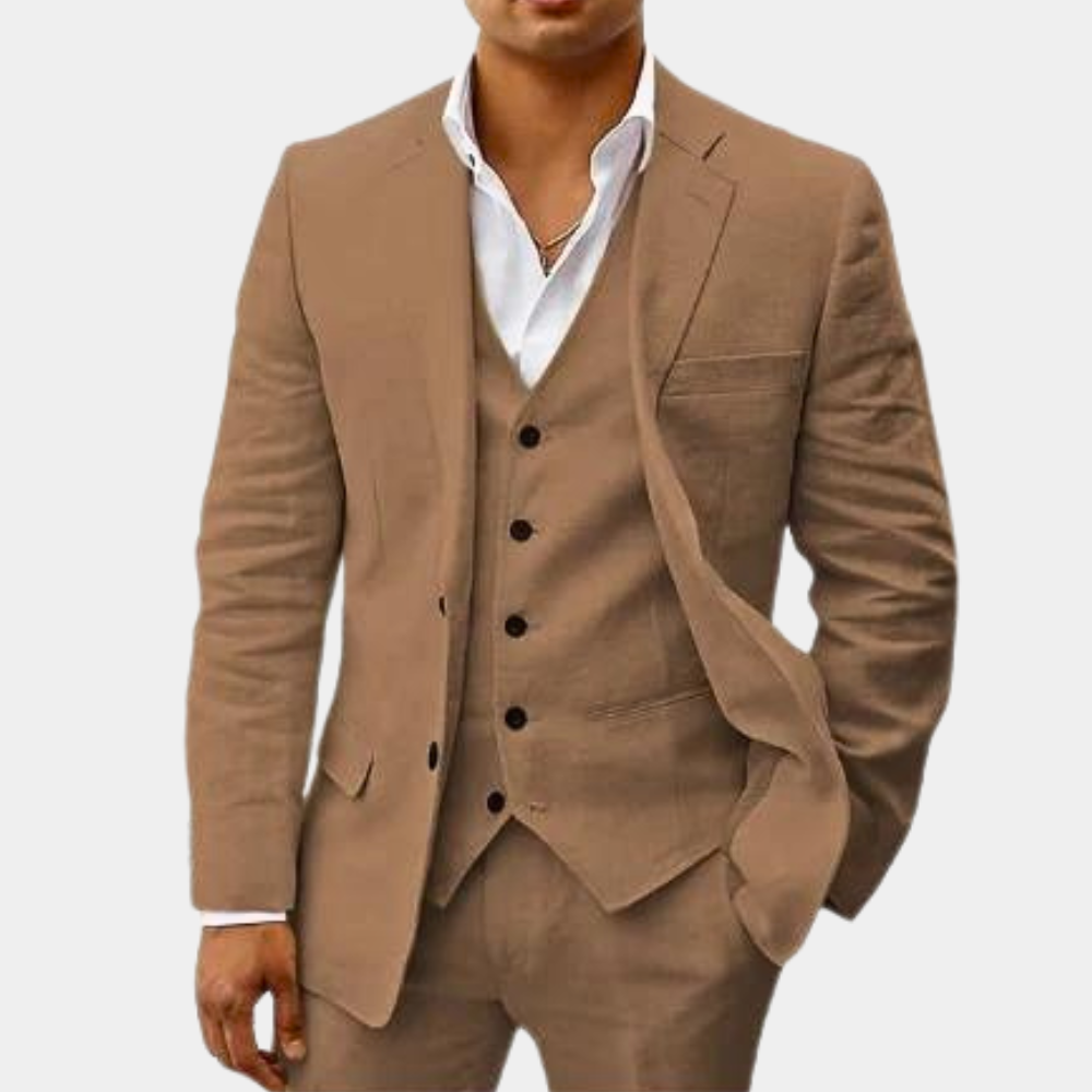 Timeless Three-Piece Linen Suit