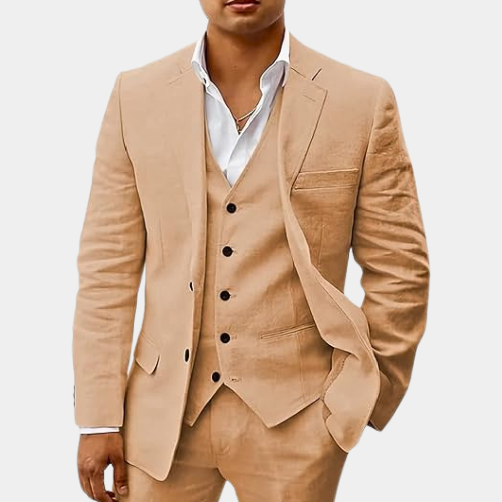Timeless Three-Piece Linen Suit