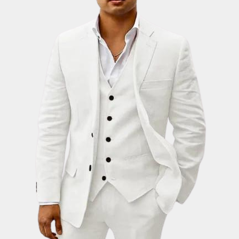Timeless Three-Piece Linen Suit