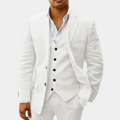 Timeless Three-Piece Linen Suit