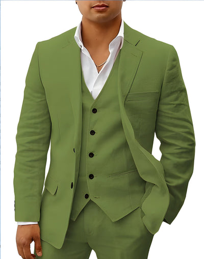 Timeless Three-Piece Linen Suit
