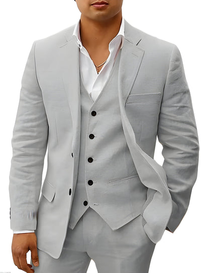 Timeless Three-Piece Linen Suit