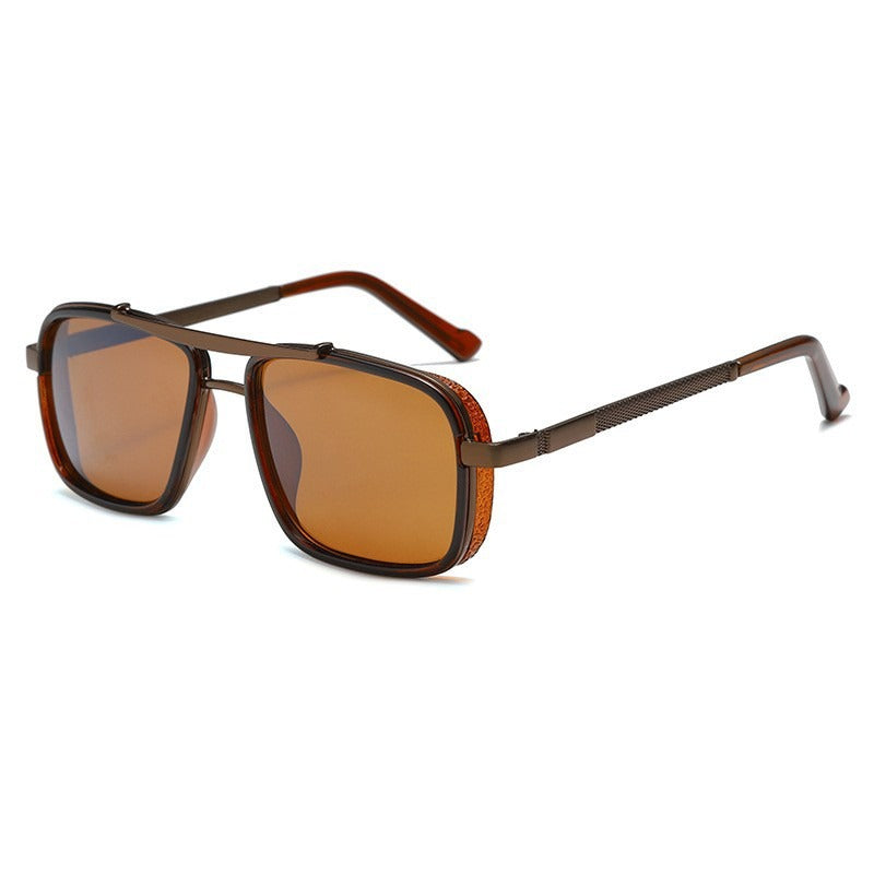 Square Frame Polarized Sunglasses Men