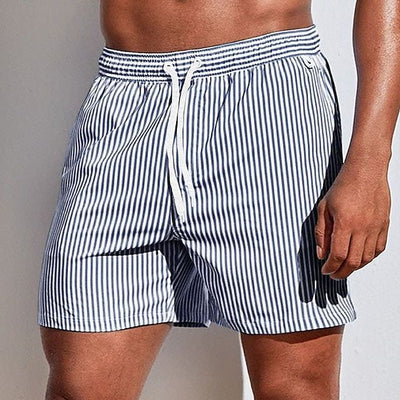 Men's Striped Quick-Dry Swim Shorts