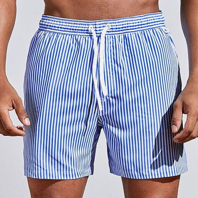 Men's Striped Quick-Dry Swim Shorts