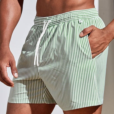 Men's Striped Quick-Dry Swim Shorts