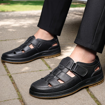 Breathable Cowhide Leather Men’s Sandals