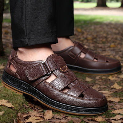Breathable Cowhide Leather Men’s Sandals