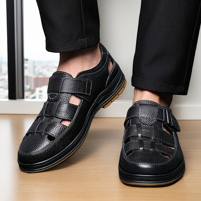 Breathable Cowhide Leather Men’s Sandals