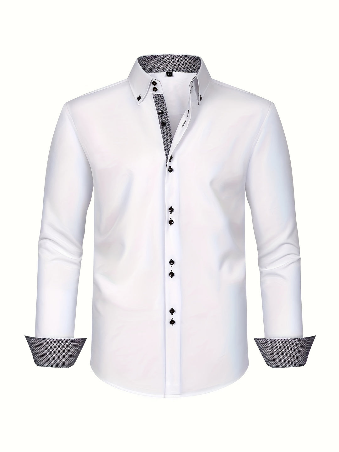 Double-Breasted Light Blue Men's Shirt