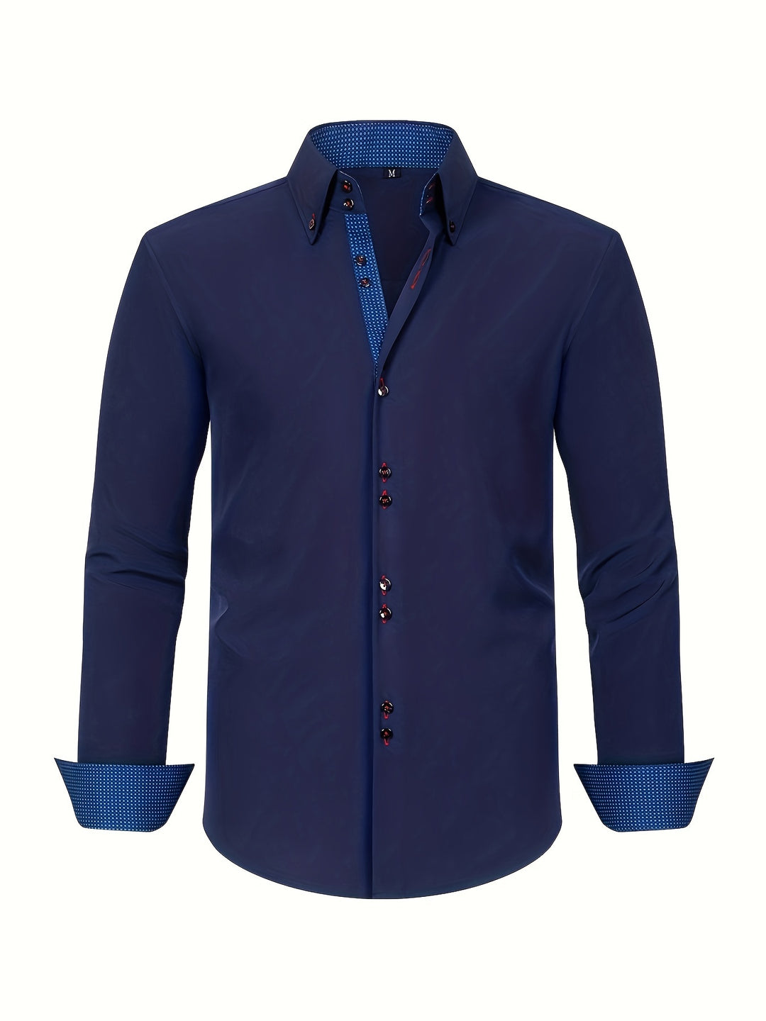 Double-Breasted Light Blue Men's Shirt