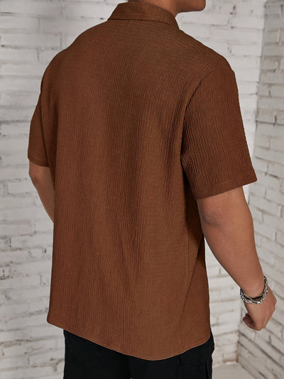Textured Short Sleeve Men's Shirt