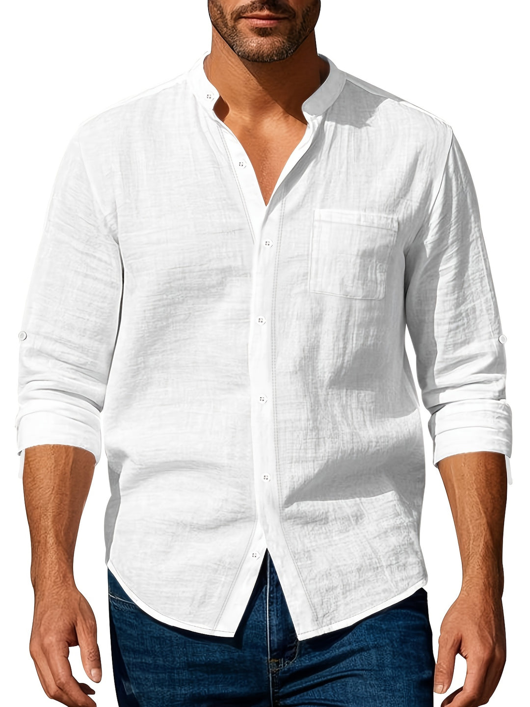 Long Sleeve Linen  Men's Shirt