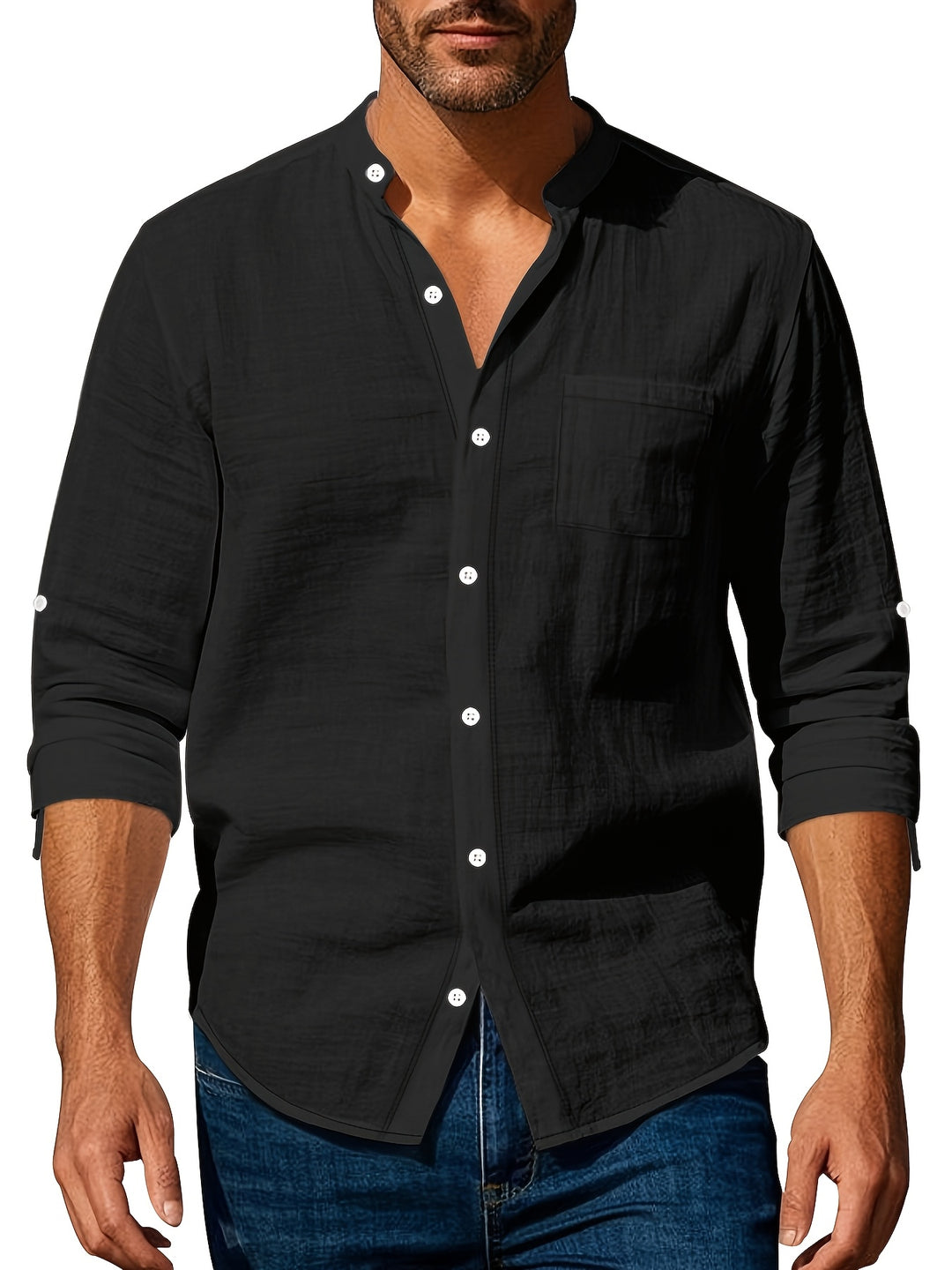 Long Sleeve Linen  Men's Shirt