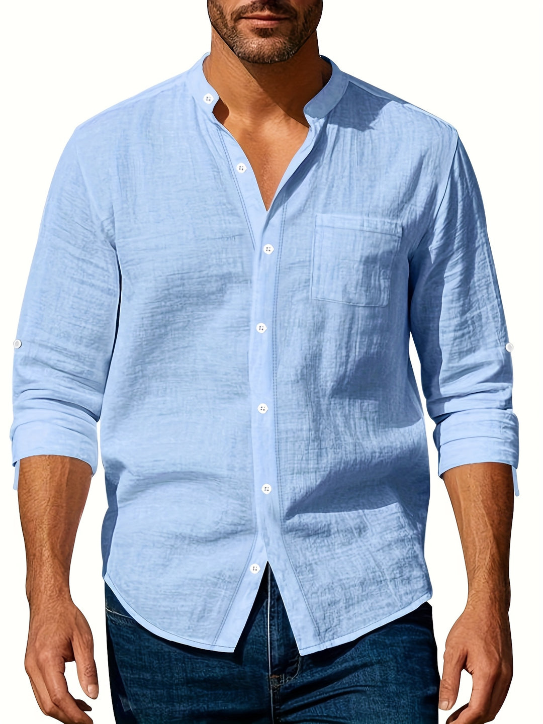 Long Sleeve Linen  Men's Shirt