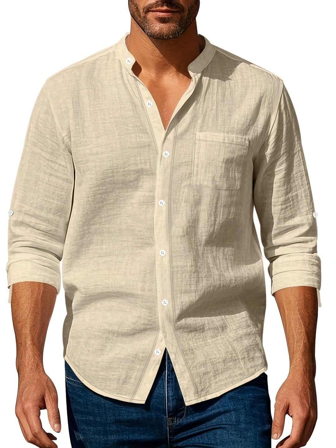 Long Sleeve Linen Beach Shirt