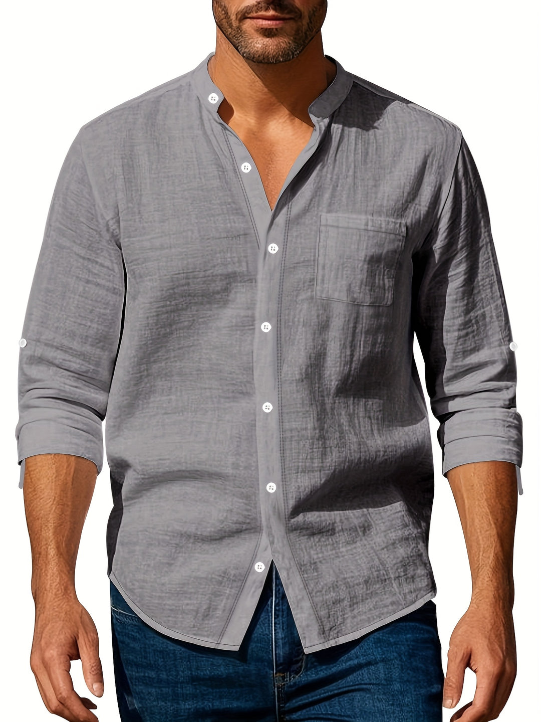 Long Sleeve Linen  Men's Shirt