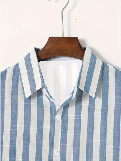Summer Striped Long Sleeve Men's Shirt