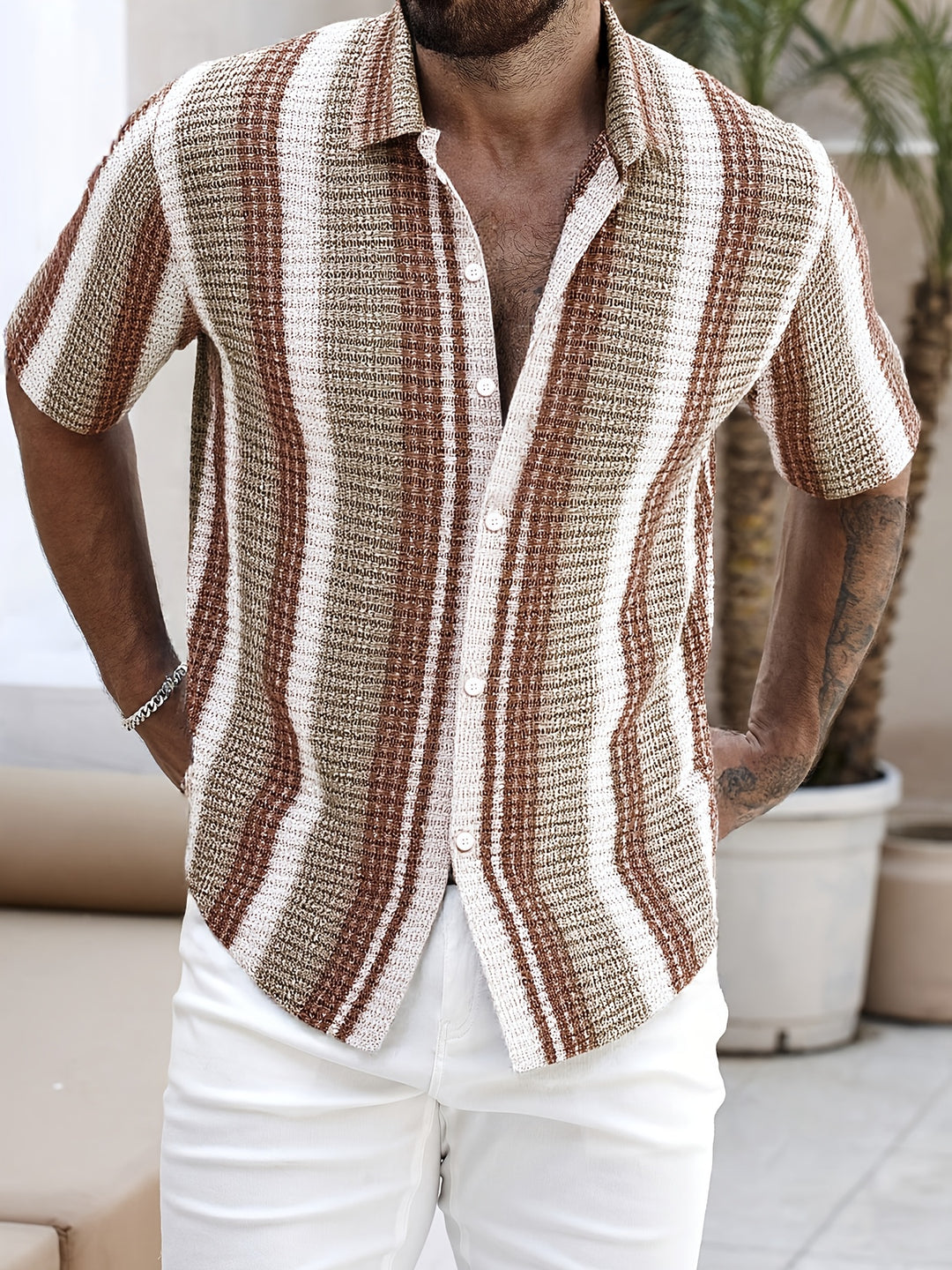 Casual Summer Striped Men's Shirt